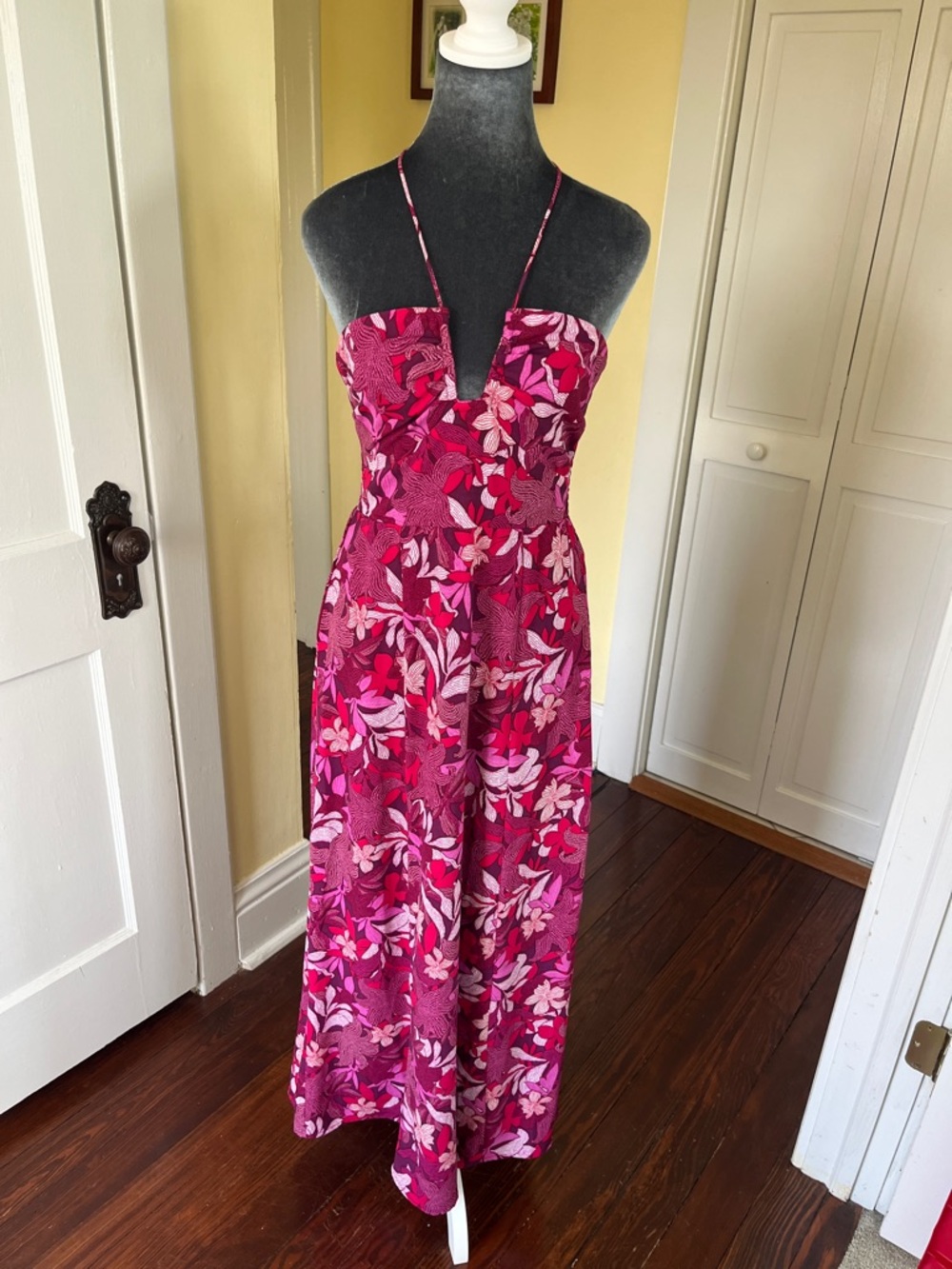 Sincerely Jules Fuchsia Floral Halter Dress